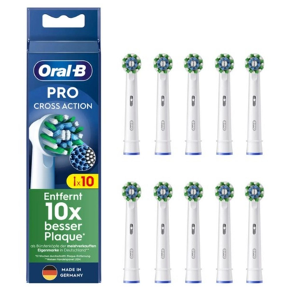 Oral-B Pro Cross Action za električno zobno ščetko, 10 kosov bele, glave 860595 MEGAPACK