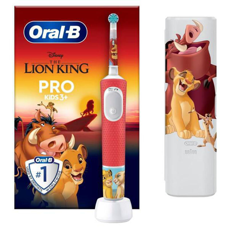 Slika - Oral-B Pro Kids 3+ Lion King otroška električna zobna ščetka z motivom Levjega kralja z etuijem