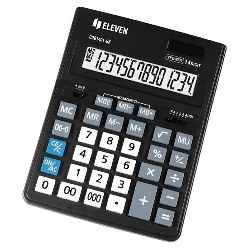 Slika - Eleven namizni kalkulator DB1401-BK, 14-mestni zaslon, črn