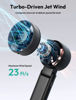 Slika - Aecooly Halo 02 prenosni ročni ventilator 3-v-1 z LED-zaslonom in 5000 mAh baterijo, črn (PB02-BK)