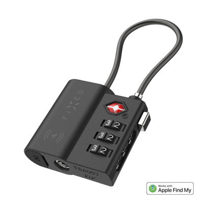 FIXED Tag Lock pametni lokator in TSA potovalna ključavnica z Apple Find My podporo, USB-C, črn (FIXTAG-LC-BK)