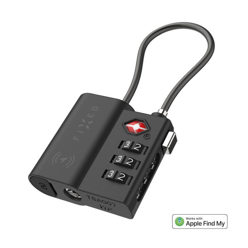 Slika - FIXED Tag Lock pametni lokator in TSA potovalna ključavnica z Apple Find My podporo, USB-C, črn (FIXTAG-LC-BK)