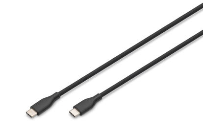 Digitus USB-C silikonski polnilni kabel USB-C na USB-C USB 2.0 60W 0,5m črn AK-300341-005-S