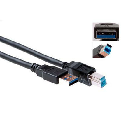ACT SB3016 USB 3.2 A male to USB B male 0,5m črna SuperSpeed
