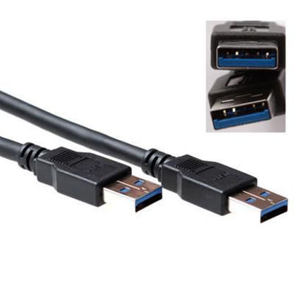 ACT SB0002 USB 3.0 A male to USB A male 5m 5 m, črn SuperSpeed 5Gbps