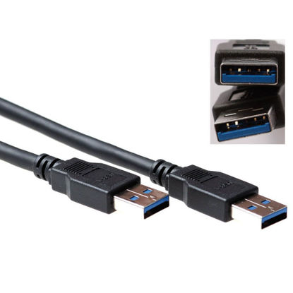 ACT SB3010 USB 3.2 A male to USB A male 0,5m črna SuperSpeed