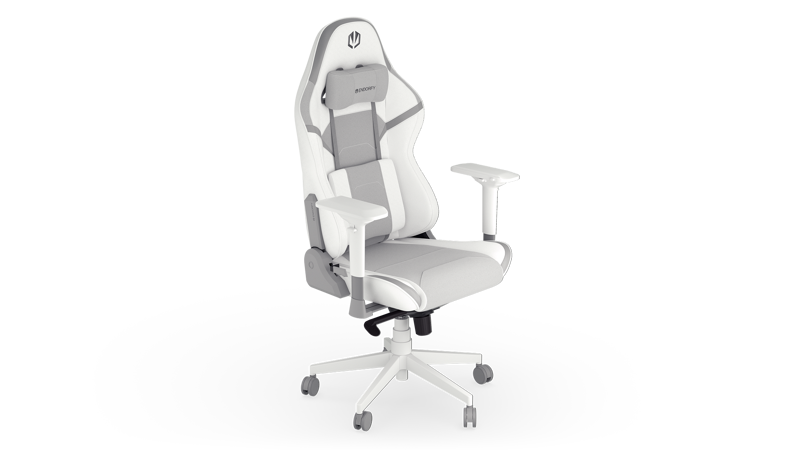 Slika - Endorfy Scrim OWH, do 120kg, nastavljivi nasloni za roke, ledvena podpora, belo-siv gaming stol EY8A007
