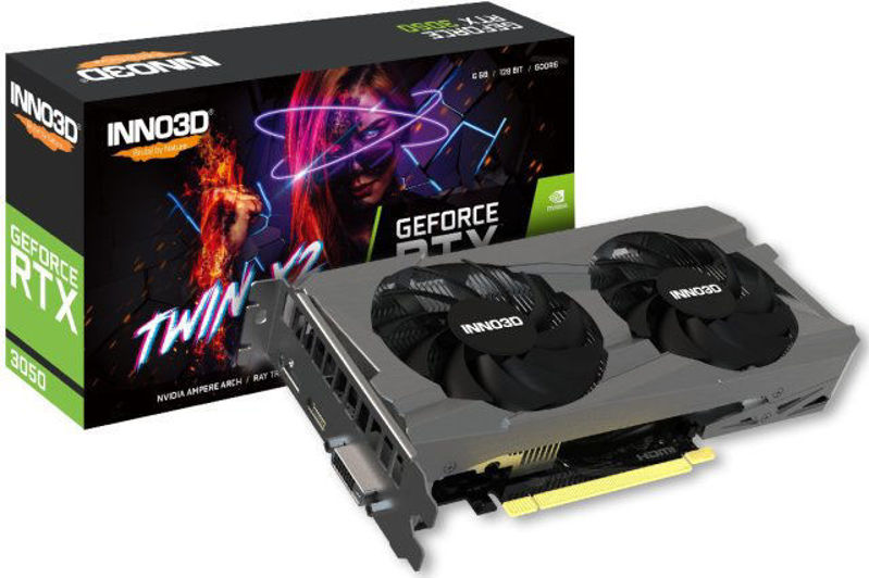 Slika - Inno3D GeForce RTX 3050 Twin X2 V2 6GB GDDR6, 96-bit, HDMI/DP/DVI (N30502-06D6-1880VA60) grafična kartica