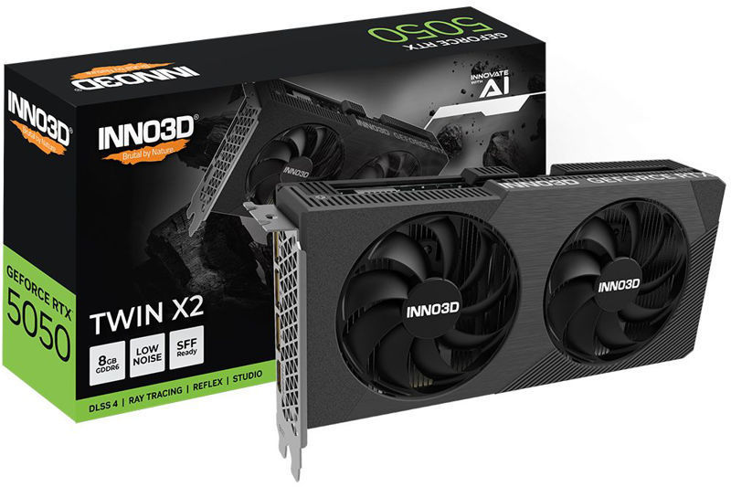 Slika - Inno3D GeForce RTX 5050 Twin X2 8GB GDDR6, 128-bit, 1x HDMI / 3x DP (N50502-08D6-174071N) grafična kartica