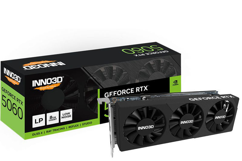 Slika - Inno3D GeForce RTX 5060 X3 Low Profile 8GB GDDR7, 128-bit, 1x HDMI / 2x DP (N5060L-08D7-17941616) grafična kartica