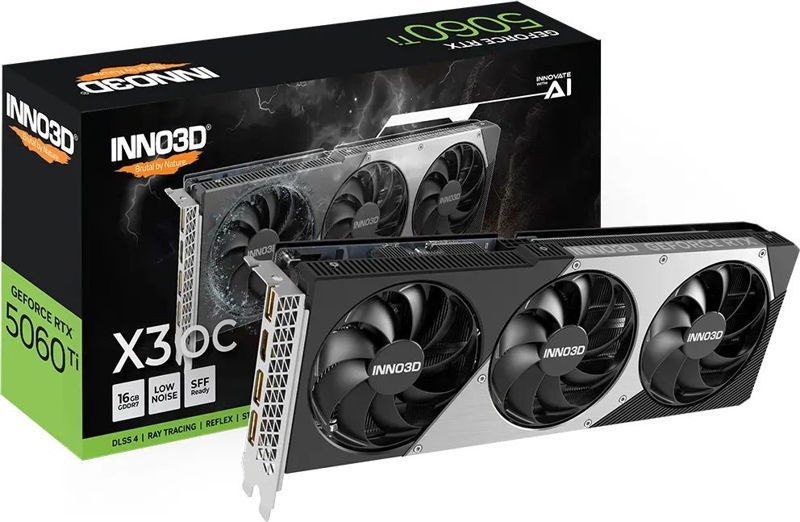 Slika - Inno3D GeForce RTX 5060 Ti X3 OC 16GB GDDR7, 128-bit, 1x HDMI / 3x DP (N506T3-16D7X-191073L) grafična kartica