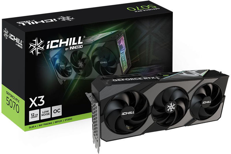 Slika - Inno3D GeForce RTX 5070 iChill X3 12GB GDDR7, 192-bit, 1x HDMI / 3x DP (C50703-12D7X-195065H) grafična kartica