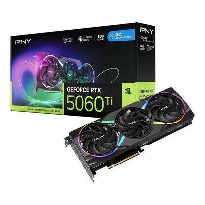 PNY GeForce RTX 5060 Ti ARGB OC 8GB GDDR7, 128-bit, 1x HDMI / 3x DP, RGB (VCG5060T8TFXXPB1-O) grafična kartica