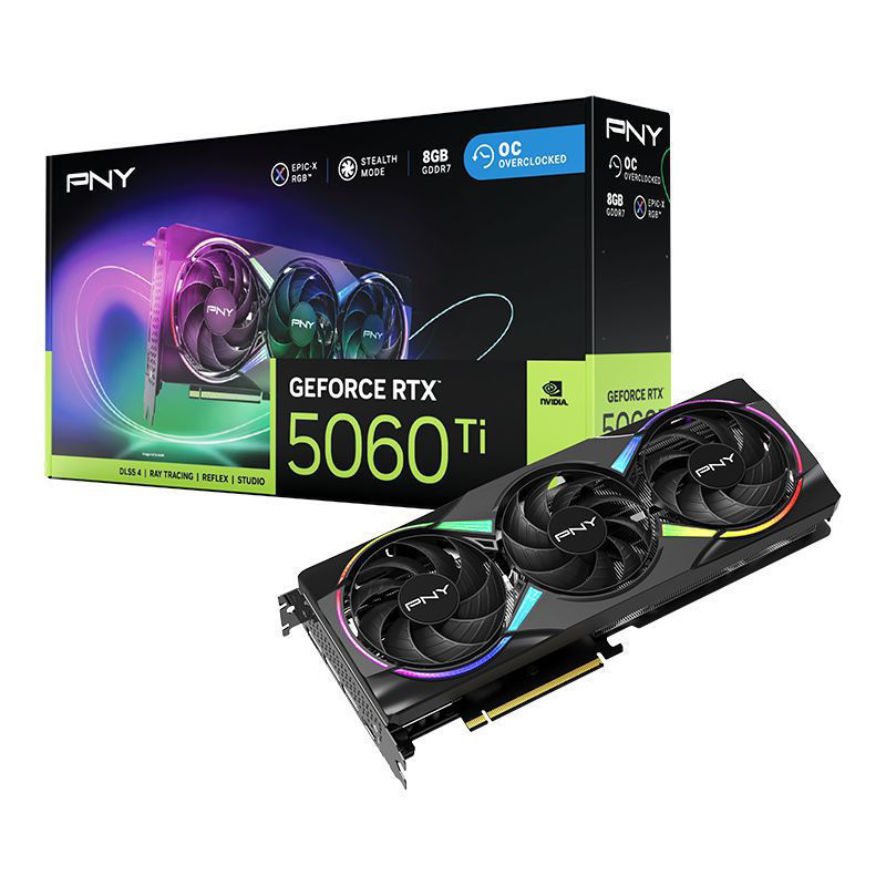 Slika - PNY GeForce RTX 5060 Ti ARGB OC 8GB GDDR7, 128-bit, 1x HDMI / 3x DP, RGB (VCG5060T8TFXXPB1-O) grafična kartica
