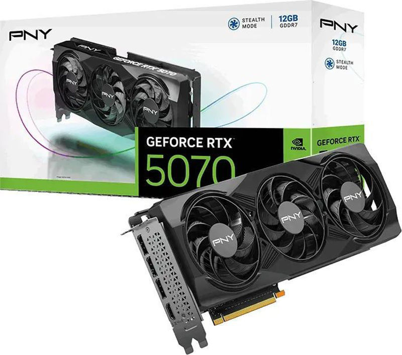 Slika - PNY GeForce RTX 5070 Gaming Triple Fan 12GB GDDR7, 192-bit, 1x HDMI / 3x DP (VCG507012TFXPB1) grafična kartica