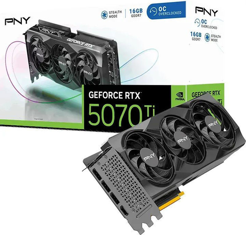 Slika - PNY GeForce RTX 5070 Ti Triple Fan OC 16GB GDDR7, 256-bit, 1x HDMI / 3x DP (VCG5070T16TFXPB1-O) grafična kartica