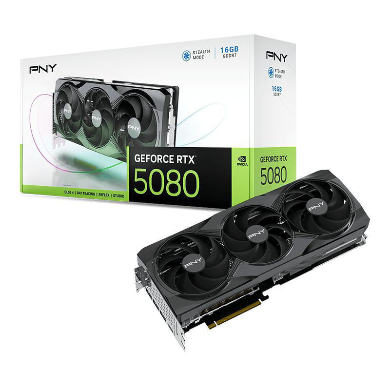 Slika - PNY GeForce RTX 5080 Triple Fan 16GB GDDR7, 256-bit, 1x HDMI / 3x DP (VCG508016TFXPB1) grafična kartica