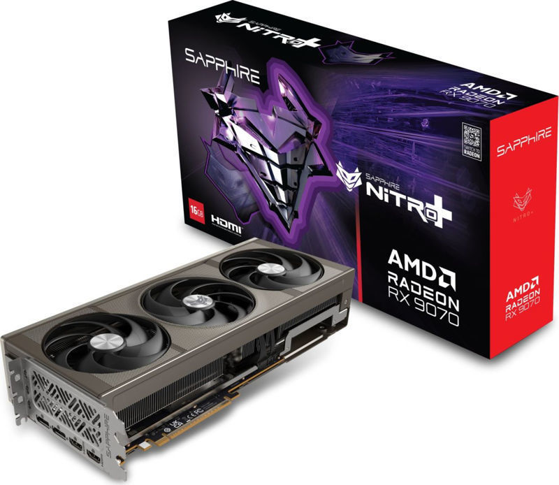Slika - Sapphire NITRO+ AMD Radeon RX 9070 OC 16GB GDDR6, 256-bit, 2x HDMI / 2x DP, RGB (11349-01-20G) grafična kartica