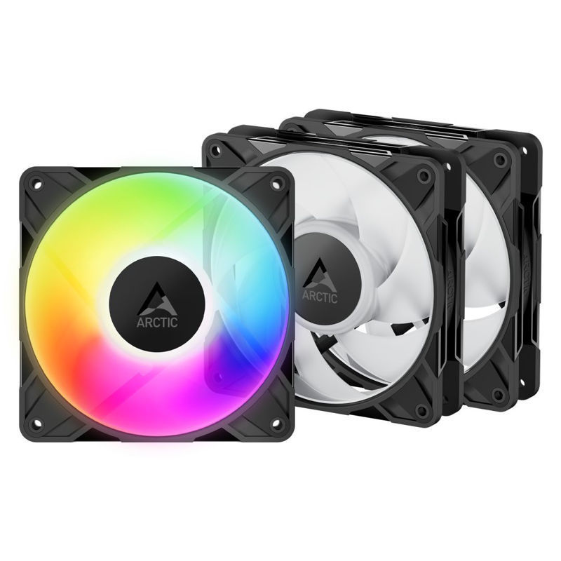 Slika - Arctic P12 Pro A-RGB 3 Pack Ventilator za ohišje (120 mm, 600-3000 RPM, RGB, PWM) (ACFAN00310A)