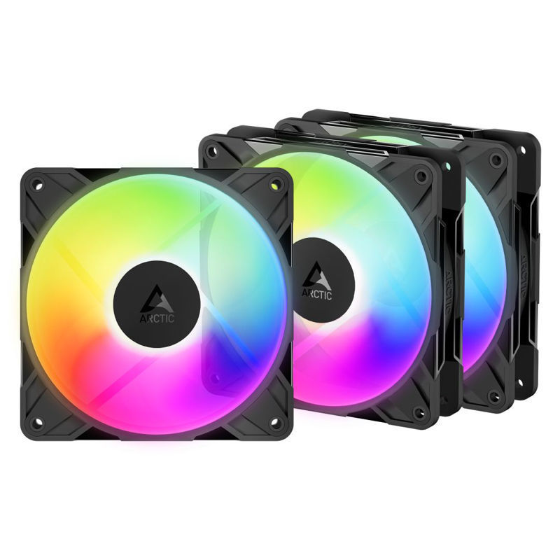 Slika - Arctic P12 Pro Reverse A-RGB 3 Pack Ventilator za ohišje (120 mm, 500-3000 RPM, RGB, PWM) (ACFAN00333A)