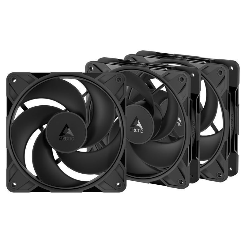 Slika - Arctic P12 Pro Reverse Black (3 pack) Ventilator za ohišje (120 mm, 500-3000 RPM, PWM) (ACFAN00332A)