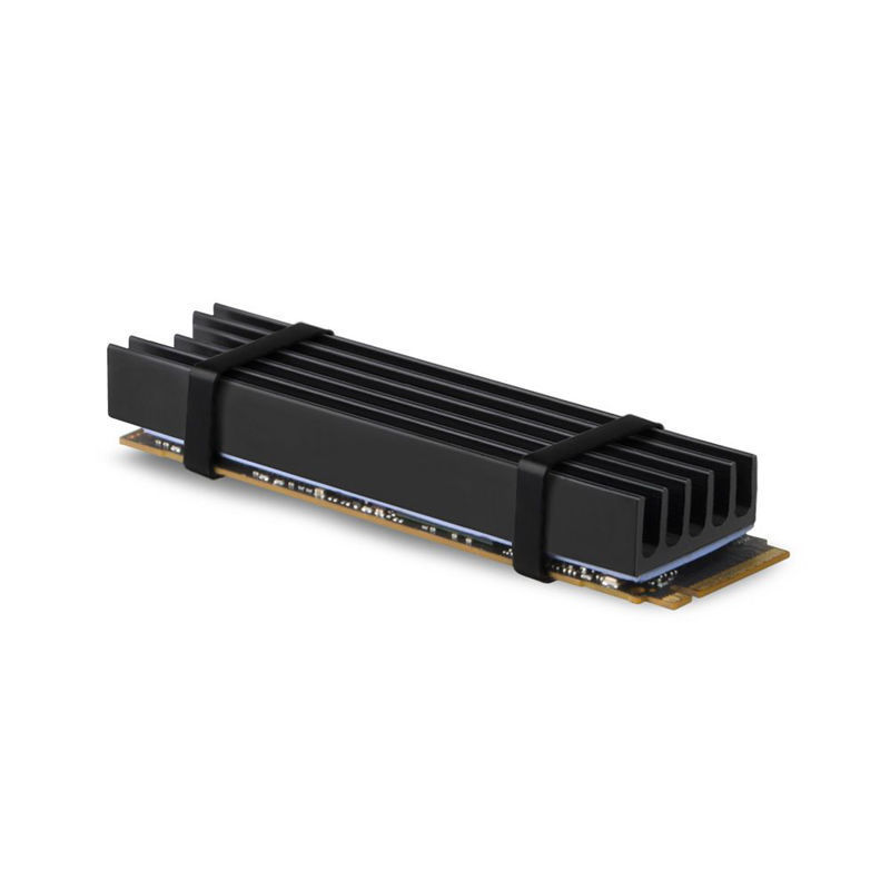 Slika - Pasivni hladilnik za M.2 SSD diske Axagon CLR-M2L10 ALU (2280, višina 10 mm), črn aluminijast hladilnik (CLR-M2L10)