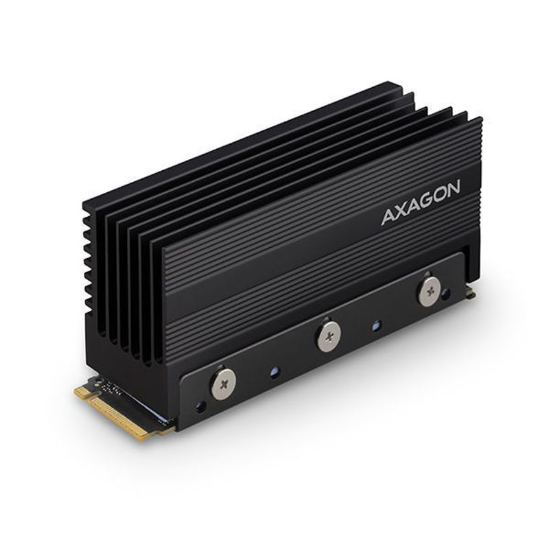 Slika - Axagon CLR-M2XL ALU Ekstremni pasivni hladilnik za M.2 SSD diske (2280, XL višina 36 mm), črn aluminijast hladilnik (CLR-M2XL)