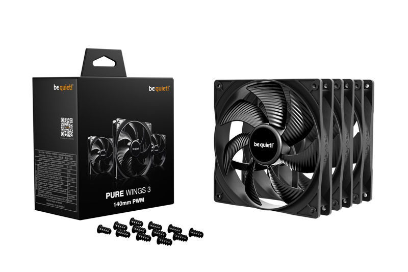 Slika - Be quiet! Pure Wings 3 140mm PWM (3-Pack) Komplet ventilatorjev za ohišje (140 mm, 1200 RPM, PWM) (BL139)