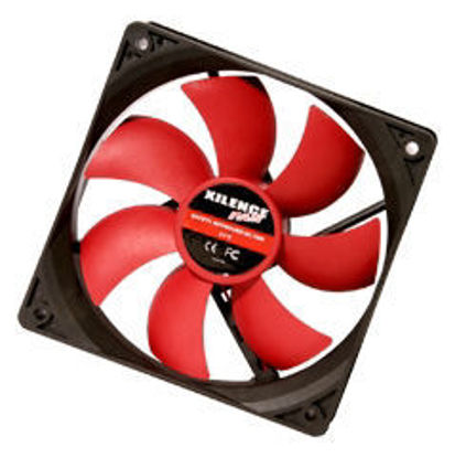 Xilence COO-XPF120.R Fan 120x120x25 Ventilator za ohišje(1400 RPM, črn z rdečimi lopaticami, 3-pin / Molex) (XF039)