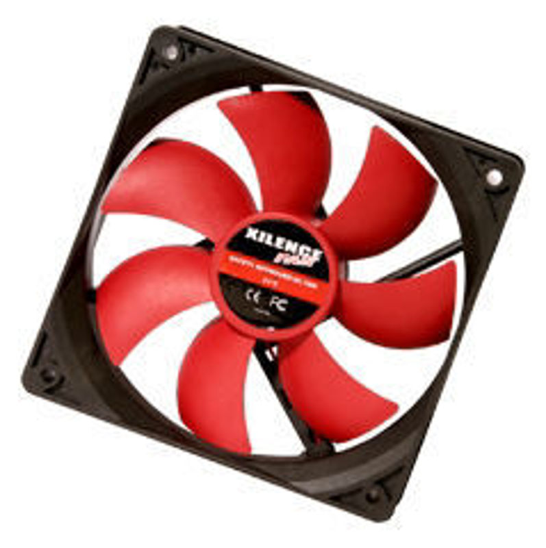 Slika - Xilence COO-XPF120.R Fan 120x120x25 Ventilator za ohišje(1400 RPM, črn z rdečimi lopaticami, 3-pin / Molex) (XF039)