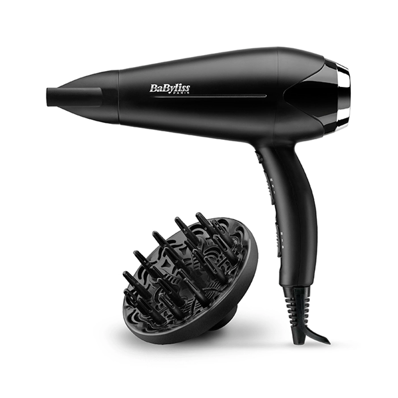 Slika - BaByliss Turbo Smooth D572DE (2200 W, ionska tehnologija, difuzor, črn) sušilnik za lase