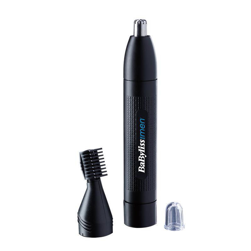 Slika - BaByliss E652E (rotacijski sistem, snemljiv nastavek za obrvi, črn) strižnik za nos in ušesa