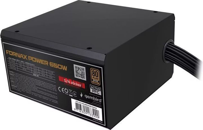 Slika - Gembird 650W 80+ Bronze CCC-PSUBRONZE-650W računalniški napajalnik (650W, vent. 120mm, Aktivni, 80+ Bronze) CCC-PSUBRONZE-650W