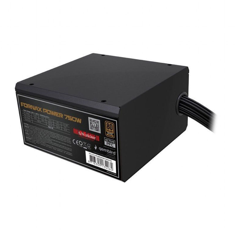 Slika - Gembird 750W 80+ Bronze CCC-PSUBRONZE-750W računalniški napajalnik (750W, vent. 120mm, Aktivni, 80+ Bronze) CCC-PSUBRONZE-750W