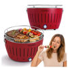 Slika - LotusGrill prenosni žar na oglje G-RO-34P (rdeča, premer 32 cm, peka brez dima)