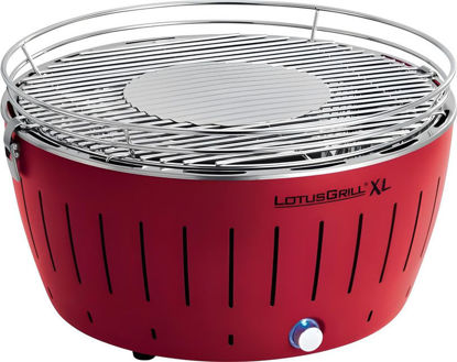 LotusGrill prenosni žar na oglje G-RO-435P XL USB (rdeča, premer 40,5 cm, peka brez dima)