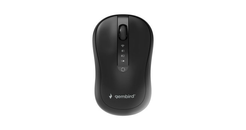 Slika - Gembird MUSW2-4B-01 Dual-mode brezžična miška (Bluetooth + 2.4G, tihi gumbi, črna)