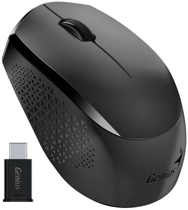 Genius NX-8000S tiha brezžična miška (2.4 GHz, BlueEye senzor, 1200 DPI, USB-C sprejemnik, črna) 31030035400