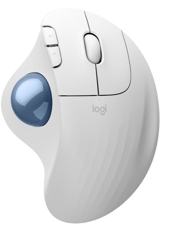 Slika - Logitech LOGI M575S ERGOWireless Trackball brezžična sledilna kroglica (tihi kliki, Bluetooth + Logi Bolt, bela) 910-007030