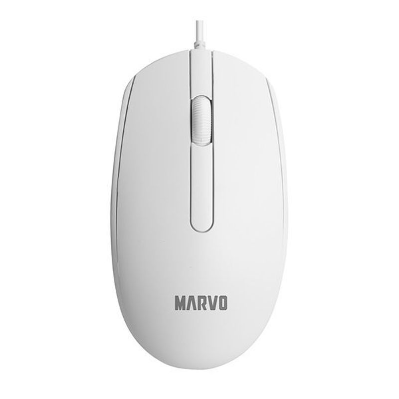 Slika - Marvo MS003 žična pisarniška miška (1000 DPI, optični senzor, 3 gumbi, bela)