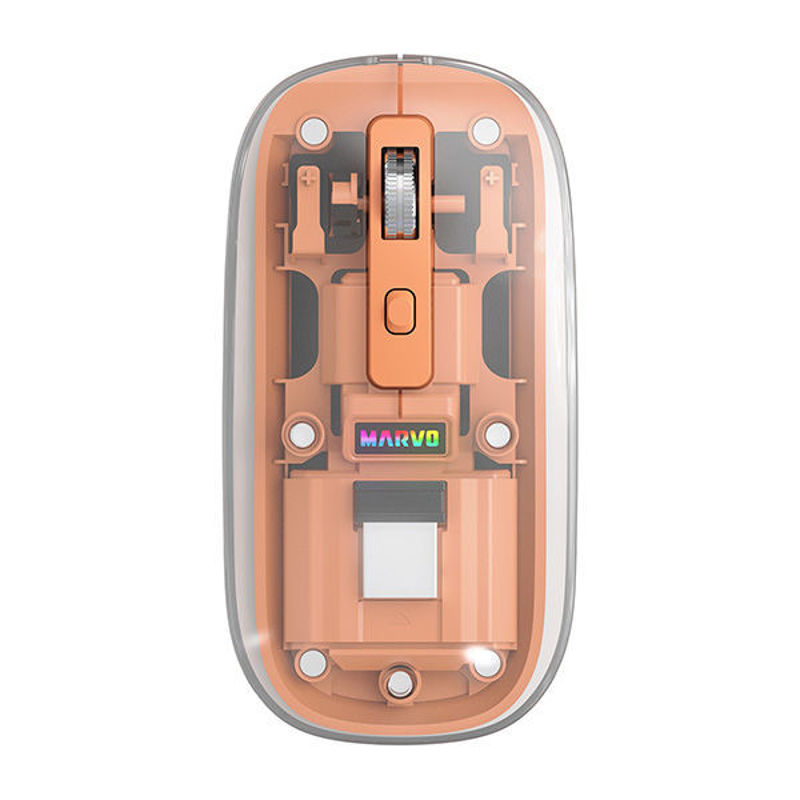 Slika - Marvo Prism B10 (M810W) dual-mode brezžična miška (800-1600 DPI, 7-barvna osvetlitev, 68 g, oranžna)