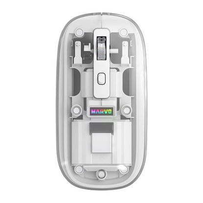 Marvo Prism B10 (M810W) dual-mode brezžična miška (800-1600 DPI, 7-barvna osvetlitev, 68 g, bela)