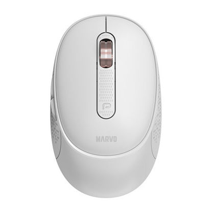 Marvo Office WM111 trojno-povezljiva brezžična pisarniška miška (Bluetooth / 2.4G / USB-C, tihi kliki, bela)