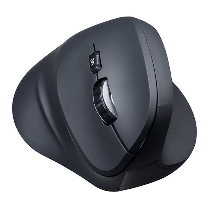 Slika - Powerton ERGO SHARK vertikalna ergonomska brezžična optična miška (2.4 GHz, 1600 DPI, črna)