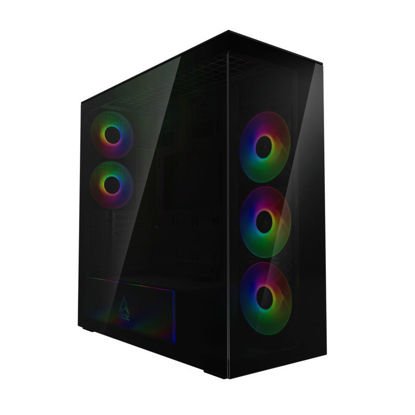 Arctic Xtender Tempered Glass Black (ACPCC00015A, E-ATX črno, 2xUSB3.2, 1xUSB Type-C, RGB, stransko steklo) računalniško ohišje