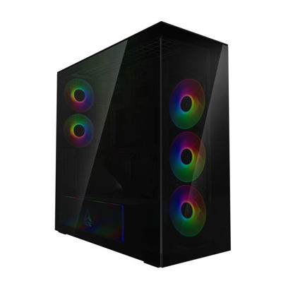 Arctic Xtender VG Tempered Glass Black (ACPCC00016A, E-ATX črno, 2xUSB3.2, 1xUSB Type-C, RGB, stransko steklo) računalniško ohišje