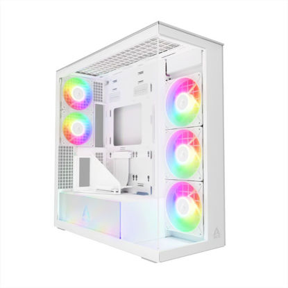 Arctic Xtender VG Tempered Glass White (ACPCC00017A, E-ATX belo, 2xUSB3.2, 1xUSB Type-C, RGB, stransko steklo) računalniško ohišje