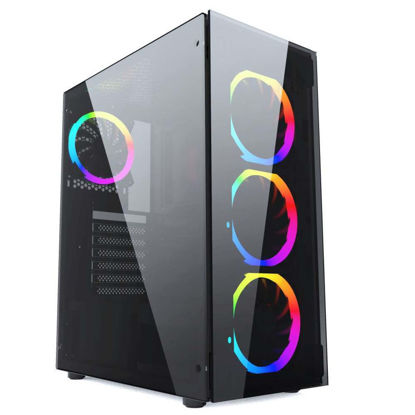 Gembird Fornax 1500RGB Black (CCC-FC-1500RGB, ATX črno, 2xUSB2.0, 2xUSB3.0, RGB, stransko steklo) računalniško ohišje