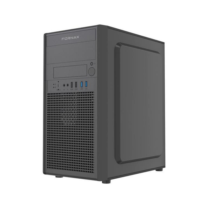 Slika - Gembird Fornax K400 Black (CCC-FC-K400, microATX črno, 2xUSB2.0, 2xUSB3.0, 1xUSB Type-C) računalniško ohišje